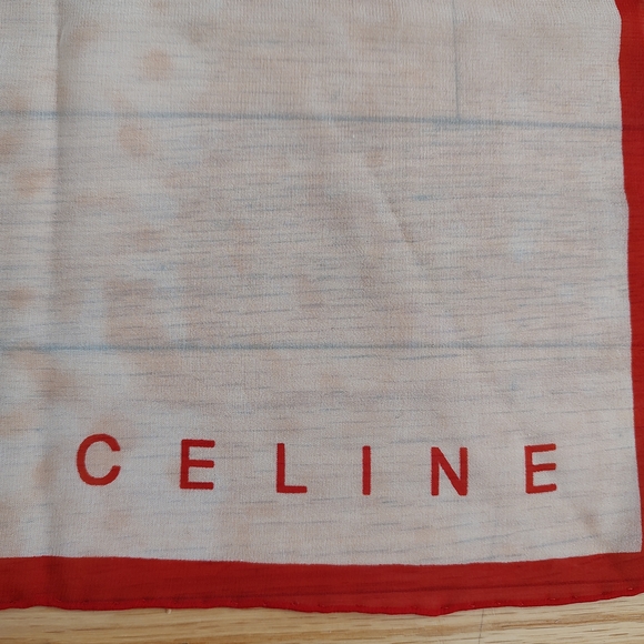 Celine poppy floral silk sheer scarf large EUC - Picture 4 of 7
